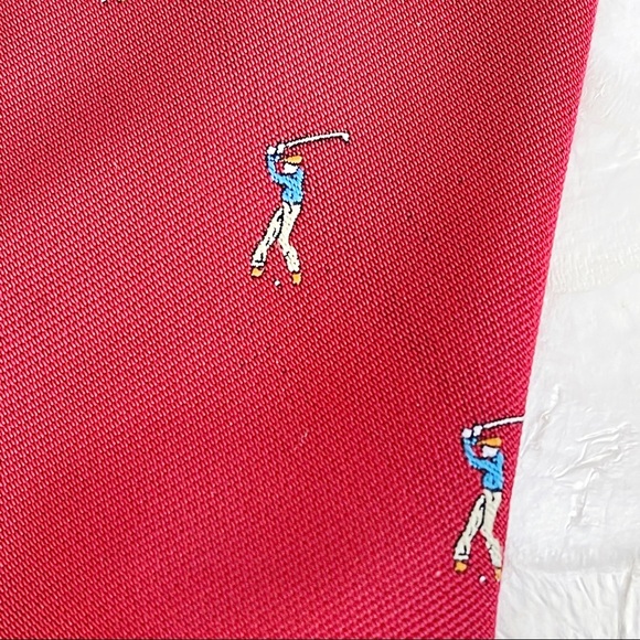 Vintage Red Men’s Golfer Polyester Tie Fathers Day - Picture 8 of 9